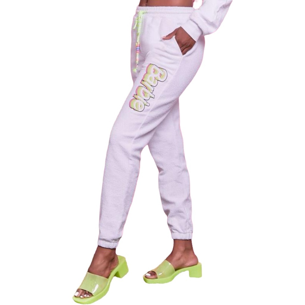 Barbie x Forever 21 Beaded Graphic Joggers Small - Picture 1 of 10